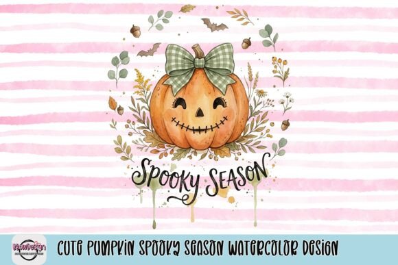 Adorable Watercolor Pumpkin Design for Spooky Season Projects