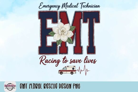 EMT Floral Rescue Design PNG: A Tribute in Pixels
