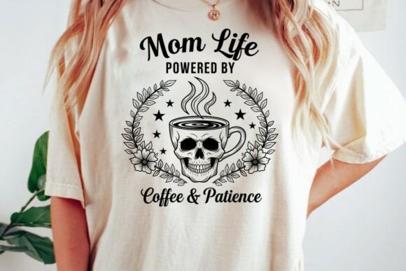 Mom Life Skull Coffee Mug Design Png: Edgy Style for Modern Creators