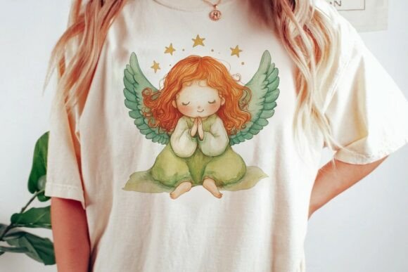 The Soft, Ethereal Beauty of a Praying Angel Girl Design
