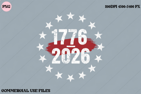 Unleash Patriotic Creativity with the 1776-2026 USA Stars Grunge Design